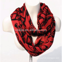 Fashion print viscose infinity lady scarf